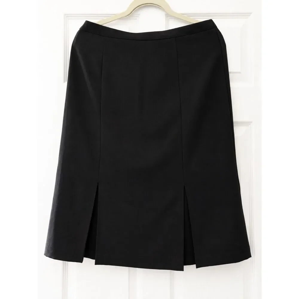 Kasper Black Pleated Trumpet Mermaid Career Skirt Size 10
